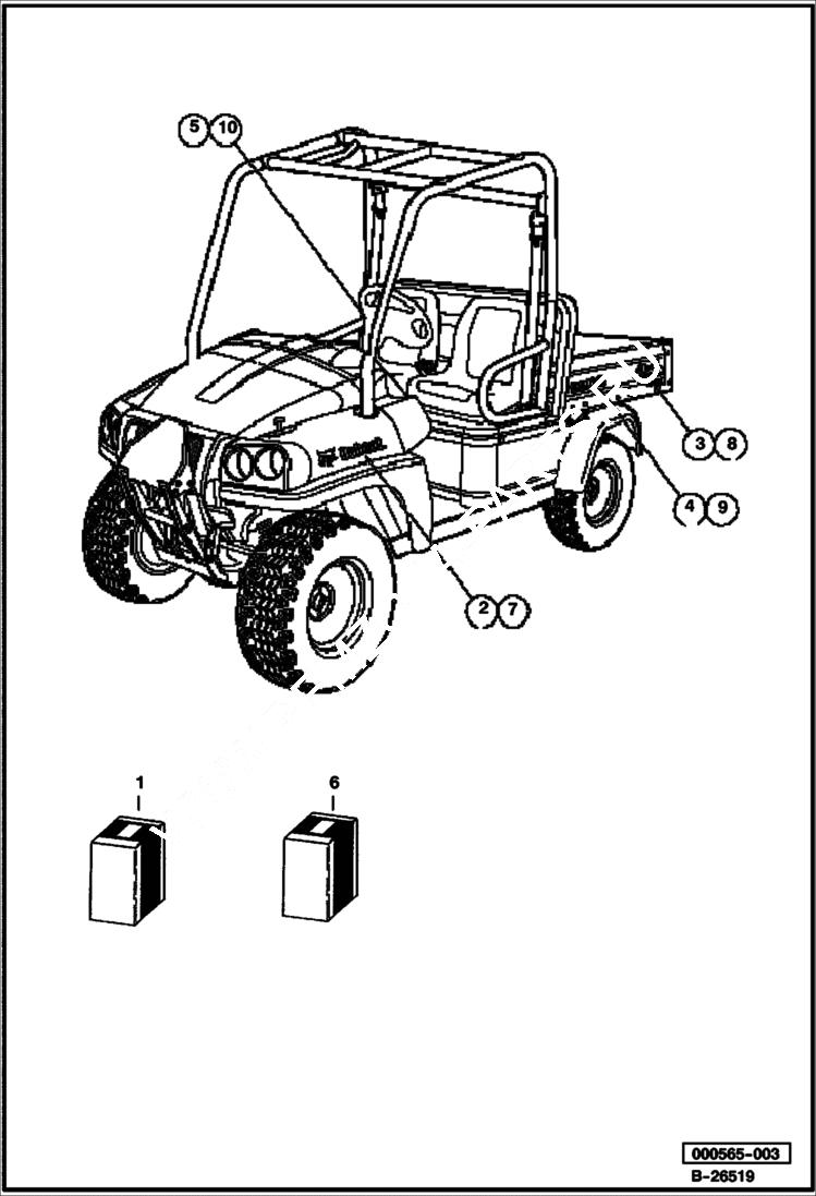 Схема запчастей Bobcat 2300 - BADGING DECALS ACCESSORIES & OPTIONS