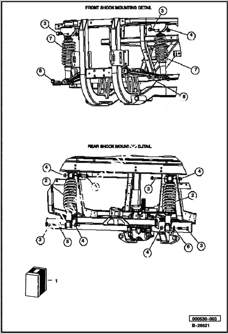 Схема запчастей Bobcat 2300 - SHOCK ABSORBERS CHASSIS