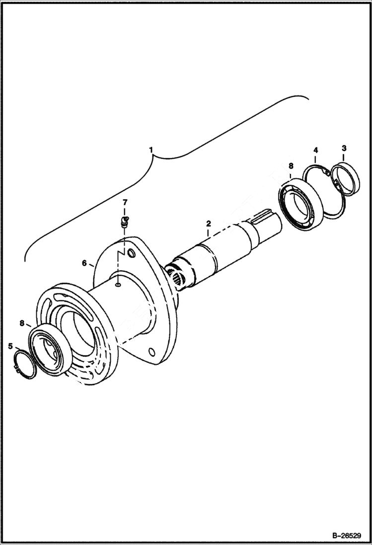 Схема запчастей Bobcat FORESTRY CUTTER - FORESTRY CUTTER (Drive Shaft & Bearings) (FRC50 ADTN) (FRC60 A6ZB) Loader