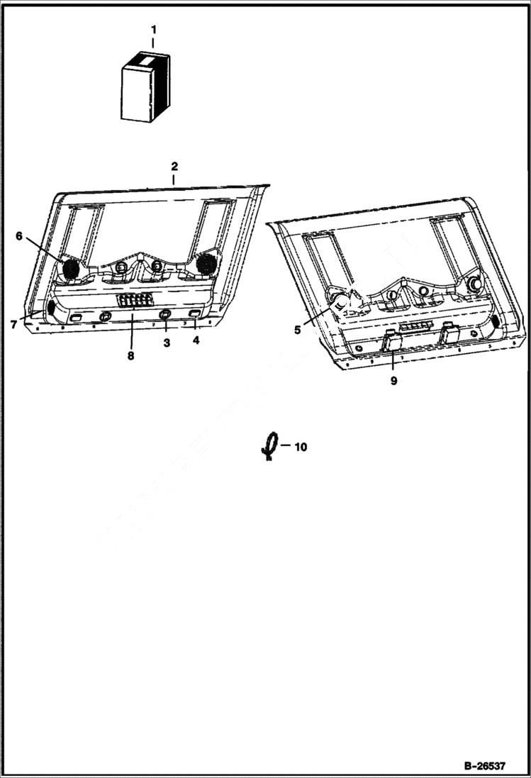 Схема запчастей Bobcat 2300 - DELUXE CAB CONSOLE KIT ACCESSORIES & OPTIONS