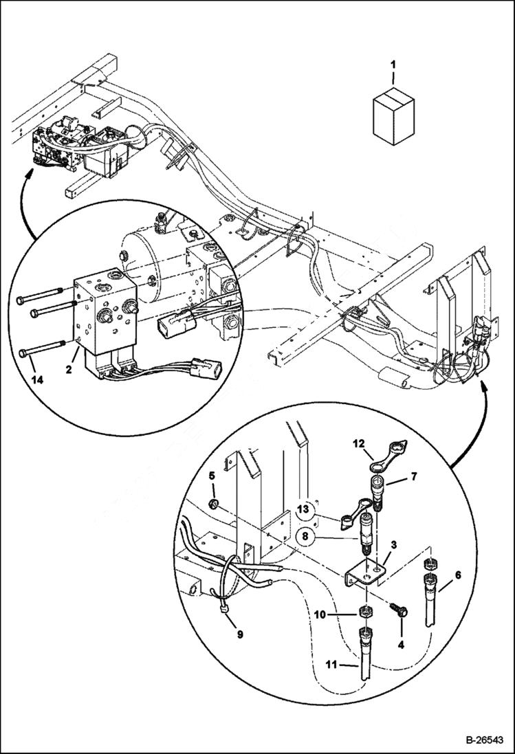 Схема запчастей Bobcat 2300 - AUXILLIARY HYDRAULIC KIT ACCESSORIES & OPTIONS