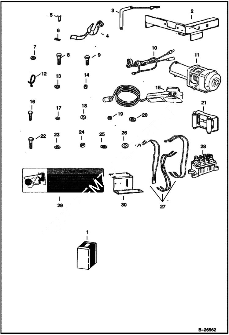 Схема запчастей Bobcat 2300 - WINCH KIT ACCESSORIES & OPTIONS