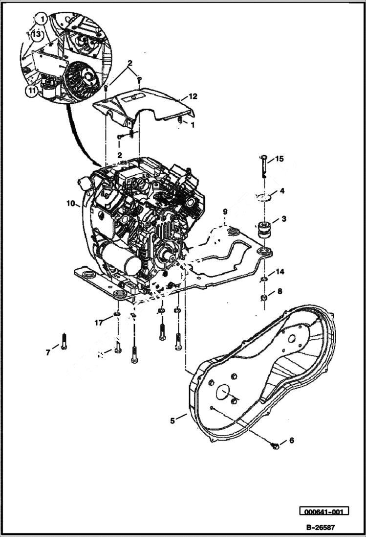 Схема запчастей Bobcat 2200 - ENGINE MOUNTING KAWASAKI ENGINE POWER UNIT