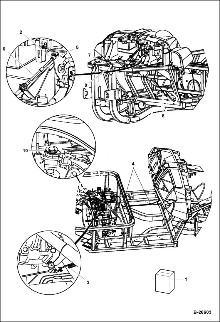 Схема запчастей Bobcat 2200 - CABLES KAWASAKI ENGINE POWER UNIT