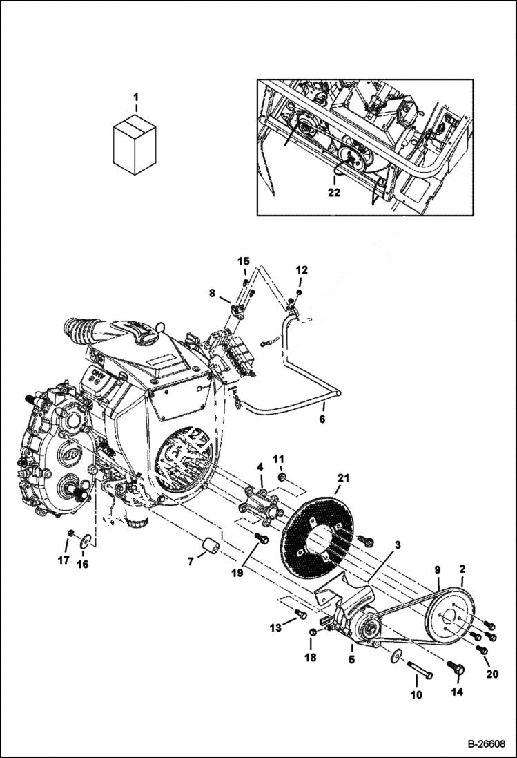 Схема запчастей Bobcat 2200 - 50 AMP ALTERNATOR KIT (Kawasaki engine) ACCESSORIES & OPTIONS