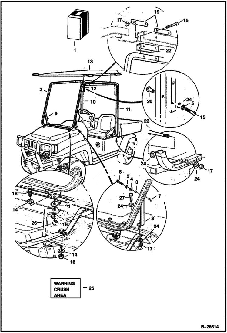 Схема запчастей Bobcat 2100 - CANOPY KIT ACCESSORIES & OPTIONS