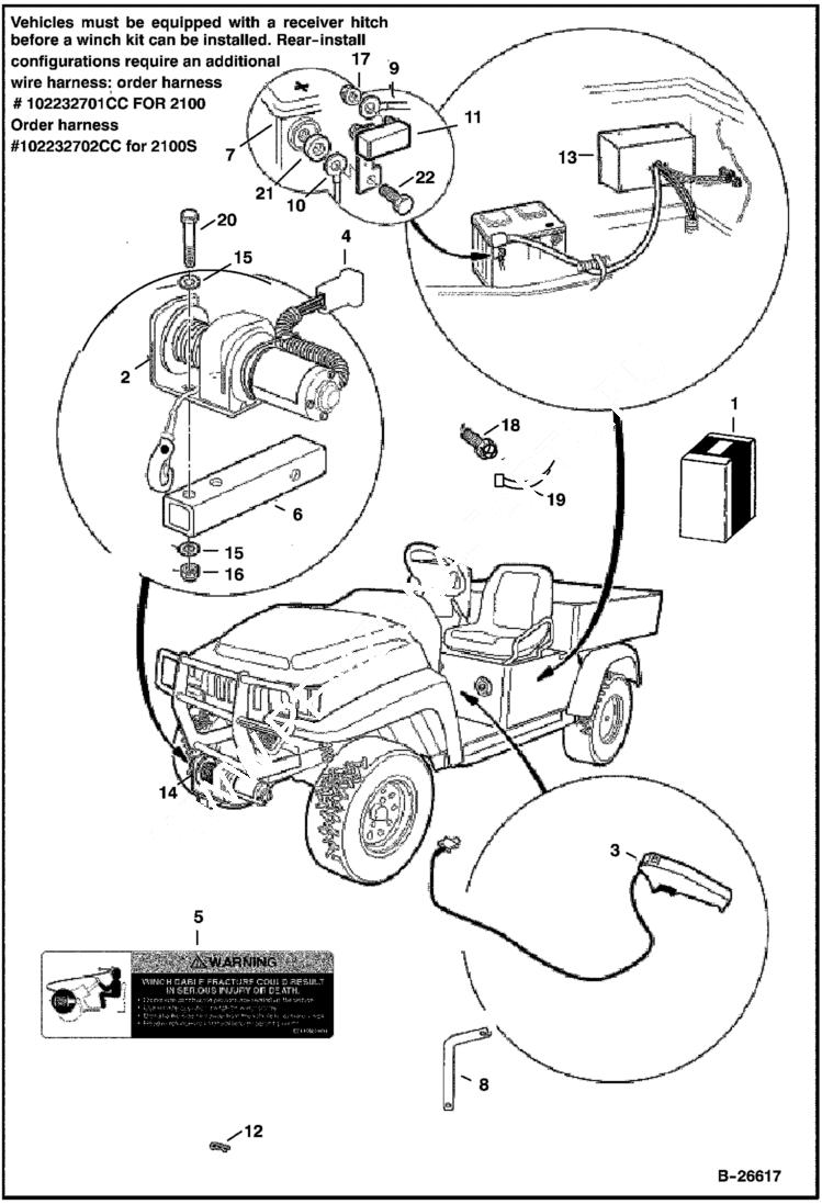 Схема запчастей Bobcat 2100S - WINCH KIT ACCESSORIES & OPTIONS