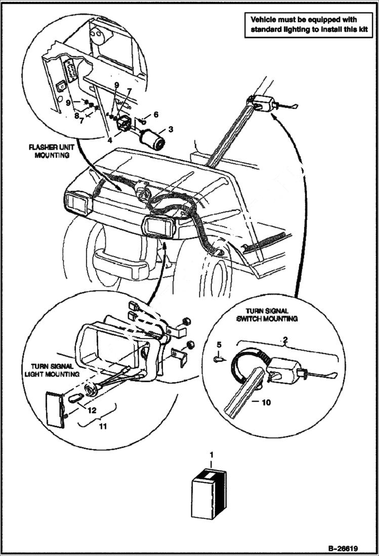 Схема запчастей Bobcat 2100 - TURN SIGNAL KIT ACCESSORIES & OPTIONS