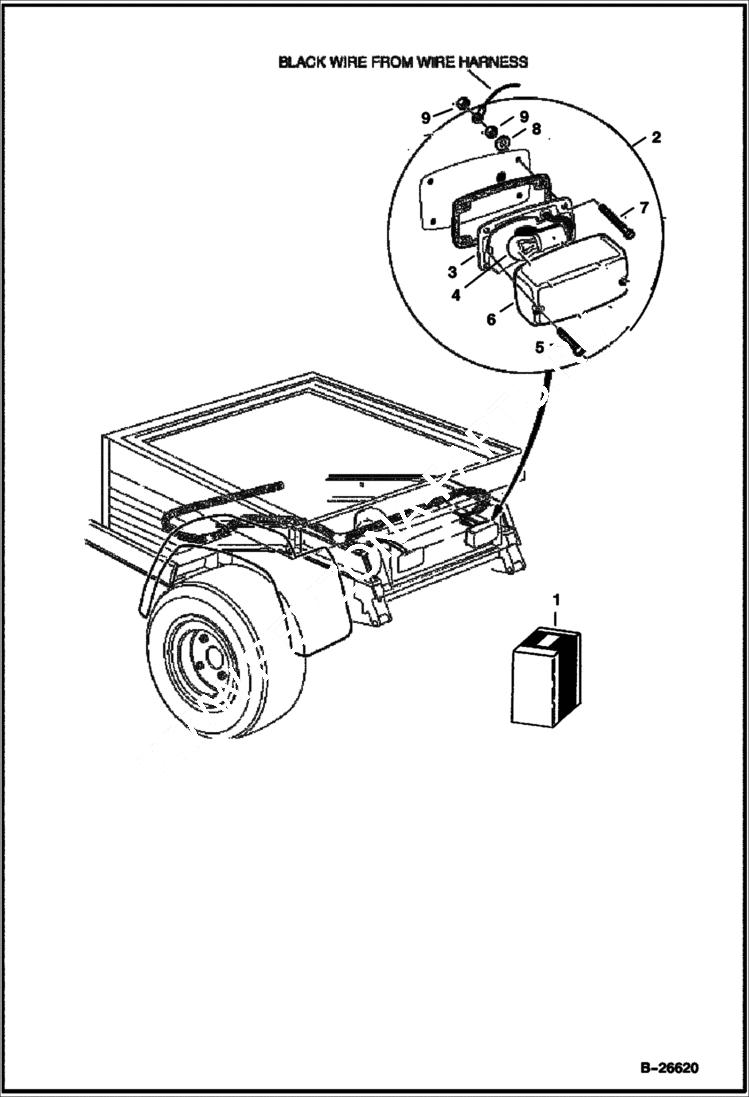 Схема запчастей Bobcat 2100S - TAILLIGHT KIT ACCESSORIES & OPTIONS