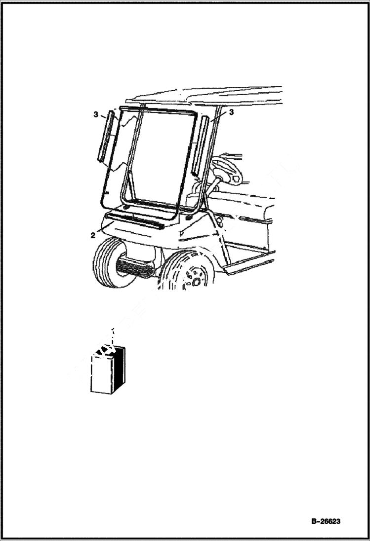 Схема запчастей Bobcat 2100 - WINDSHIELD KIT, SOLID ACCESSORIES & OPTIONS