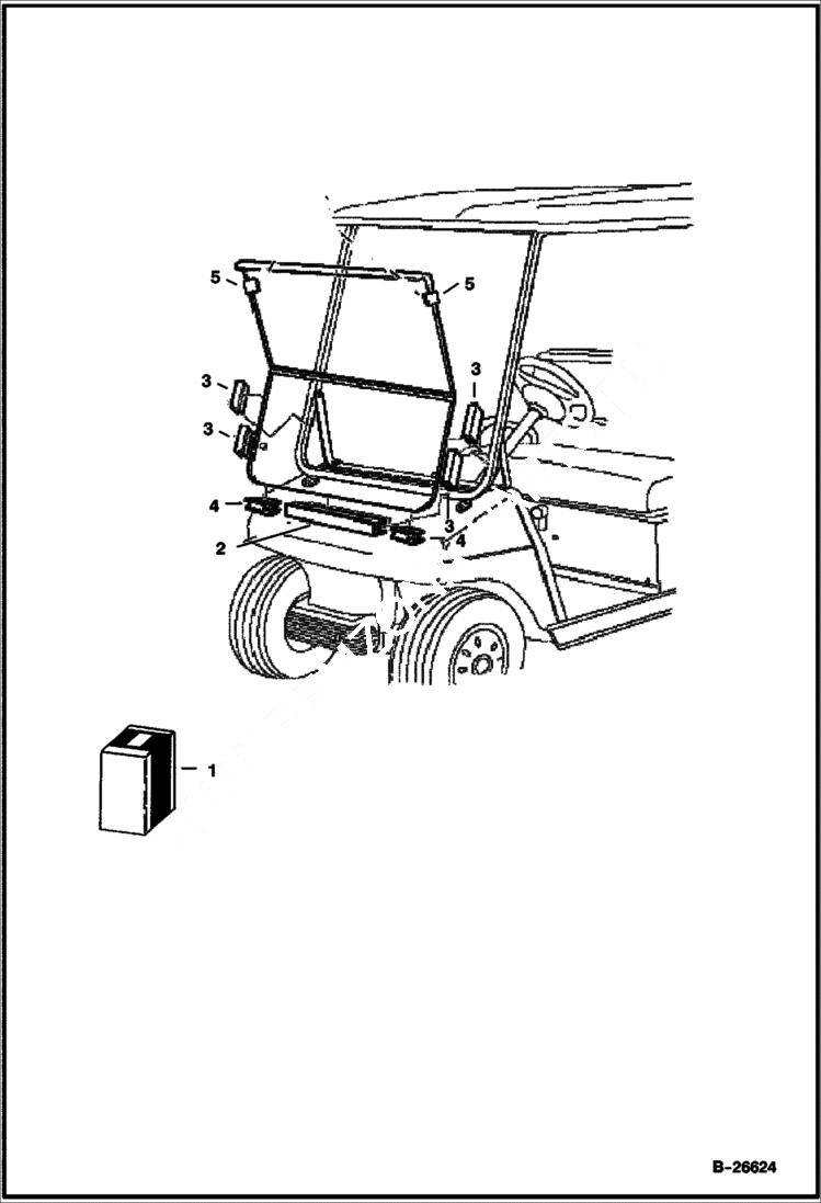 Схема запчастей Bobcat 2100S - WINDSHIELD KIT, FOLD-DOWN ACCESSORIES & OPTIONS