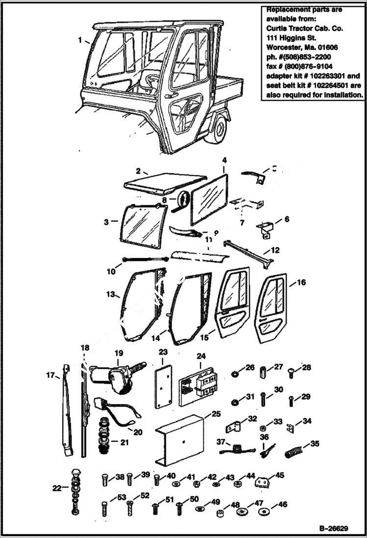 Схема запчастей Bobcat 2100S - CAB KIT (Modular) ACCESSORIES & OPTIONS