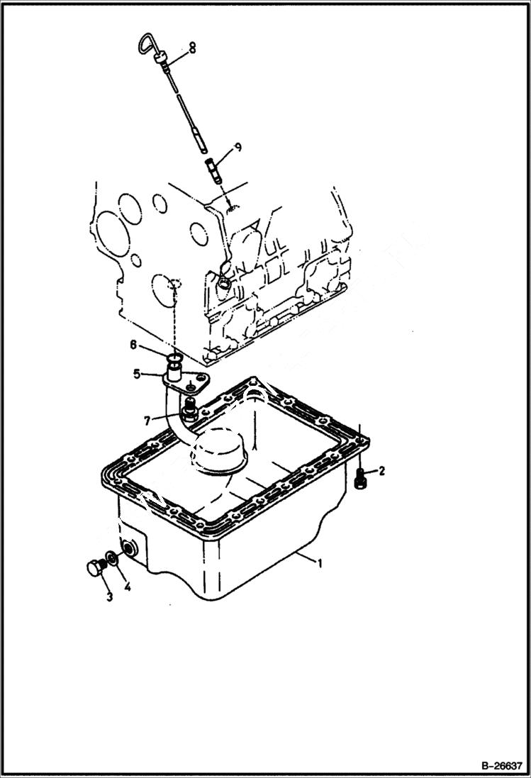 Схема запчастей Bobcat 316 - OIL PAN Kubota D722 POWER UNIT