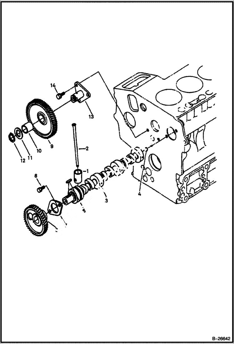 Схема запчастей Bobcat 316 - CAMSHAFT Kubota D722 POWER UNIT