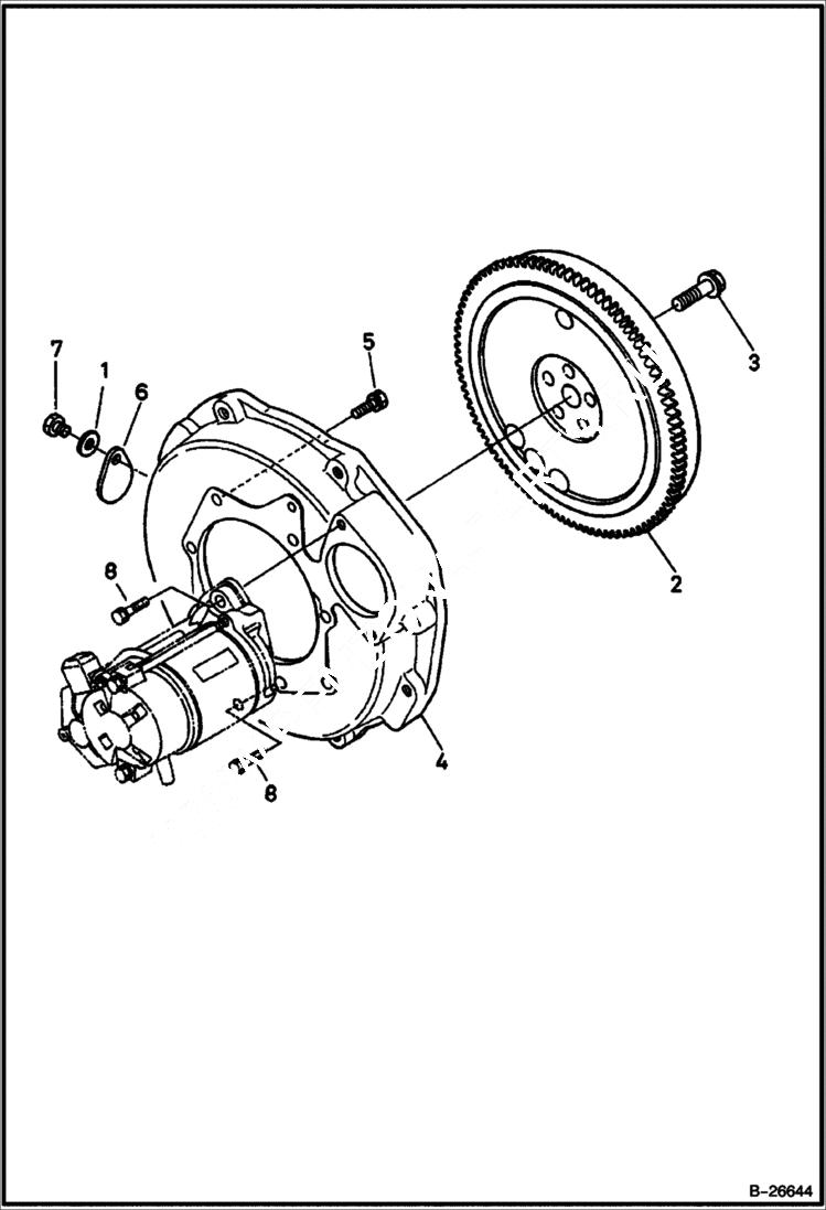 Схема запчастей Bobcat 316 - FLYWHEEL Kubota D722 POWER UNIT