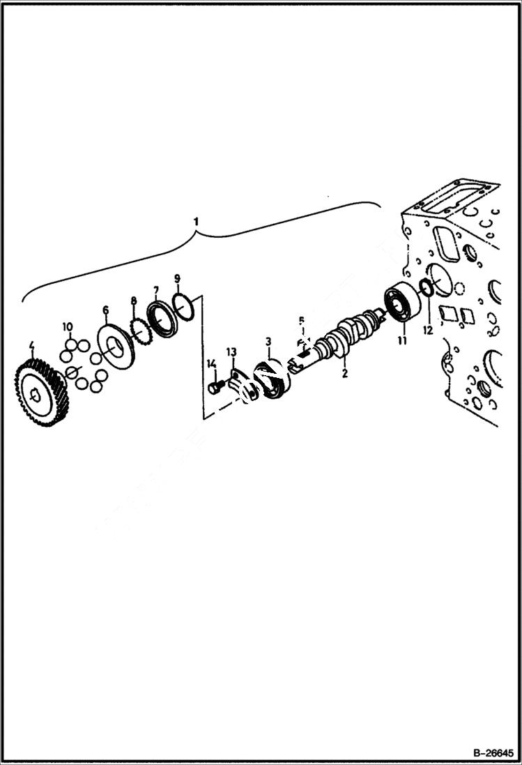 Схема запчастей Bobcat 316 - FUEL CAMSHAFT Kubota D722 POWER UNIT