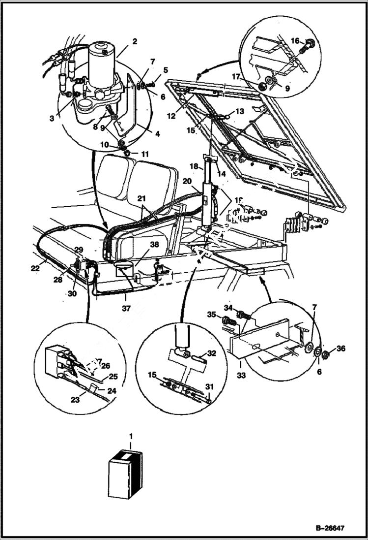 Схема запчастей Bobcat 2100 - HYDRAULIC TILT BED KIT ACCESSORIES & OPTIONS