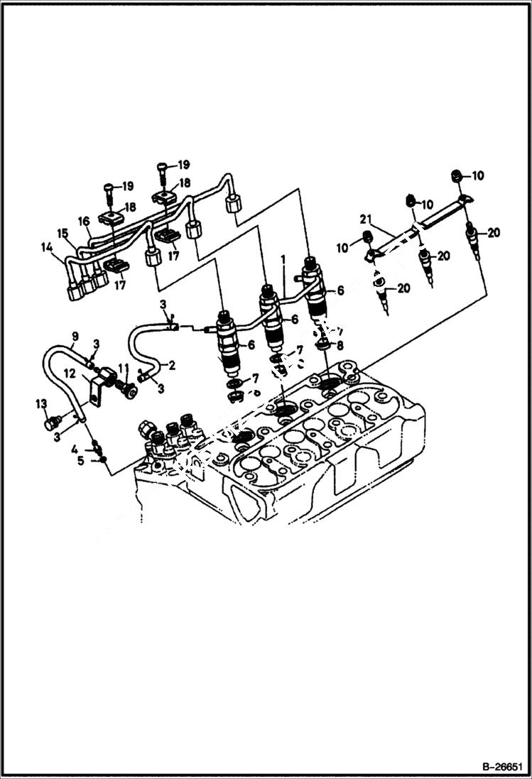 Схема запчастей Bobcat 316 - INJECTOR NOZZLES Kubota D722 POWER UNIT