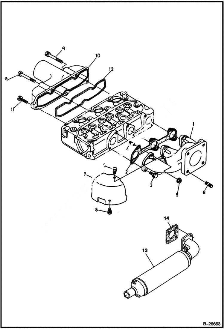 Схема запчастей Bobcat 316 - MANIFOLDS Kubota D722 ESA 522911 POWER UNIT