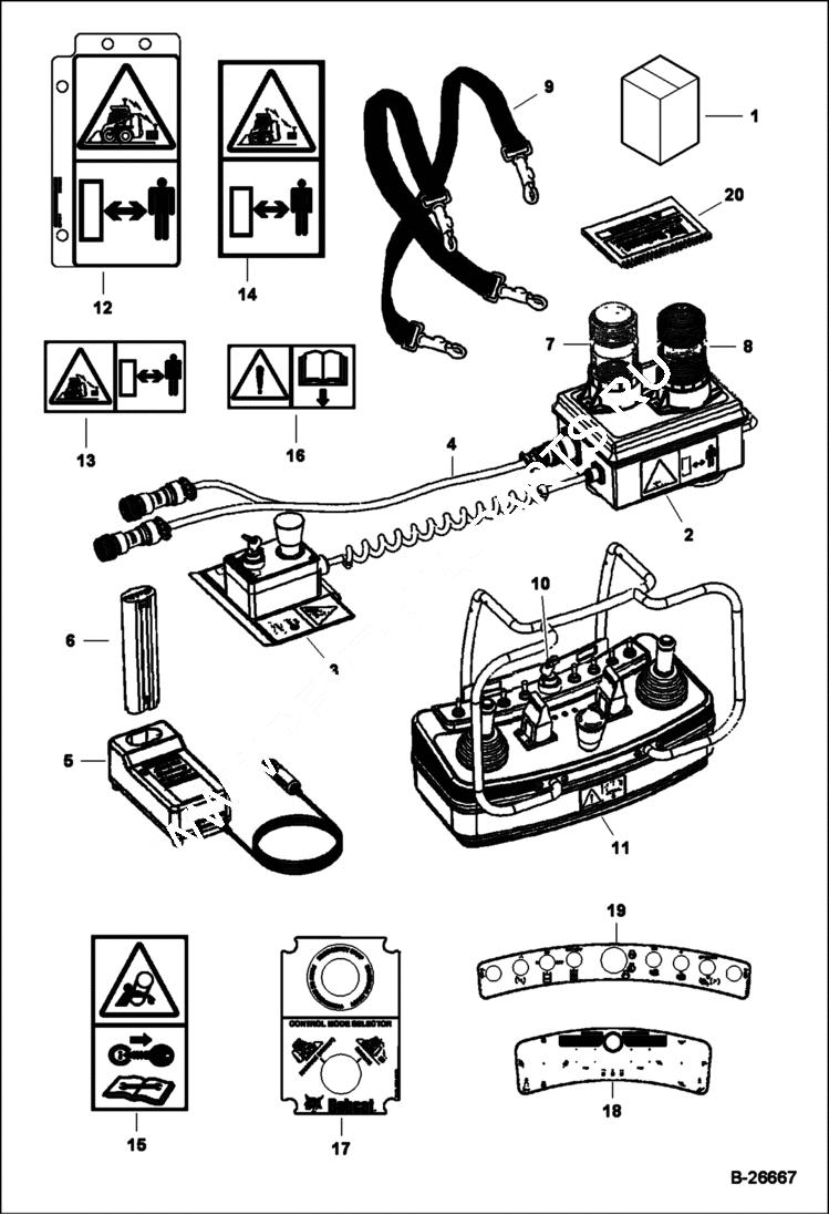 Схема запчастей Bobcat S-Series - REMOTE CONTROL KIT (Selectable Joystick Controls) ACCESSORIES & OPTIONS