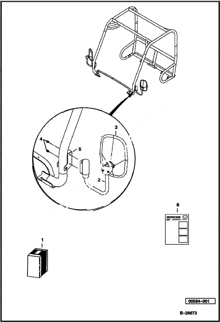 Схема запчастей Bobcat 2200 - EXTERIOR MIRROR KIT ACCESSORIES & OPTIONS