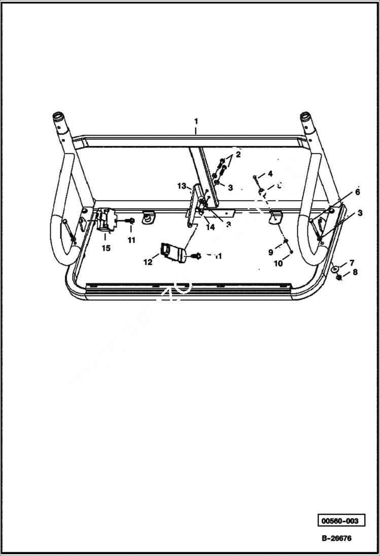 Схема запчастей Bobcat 2200 - LOWER ROPS MAIN FRAME