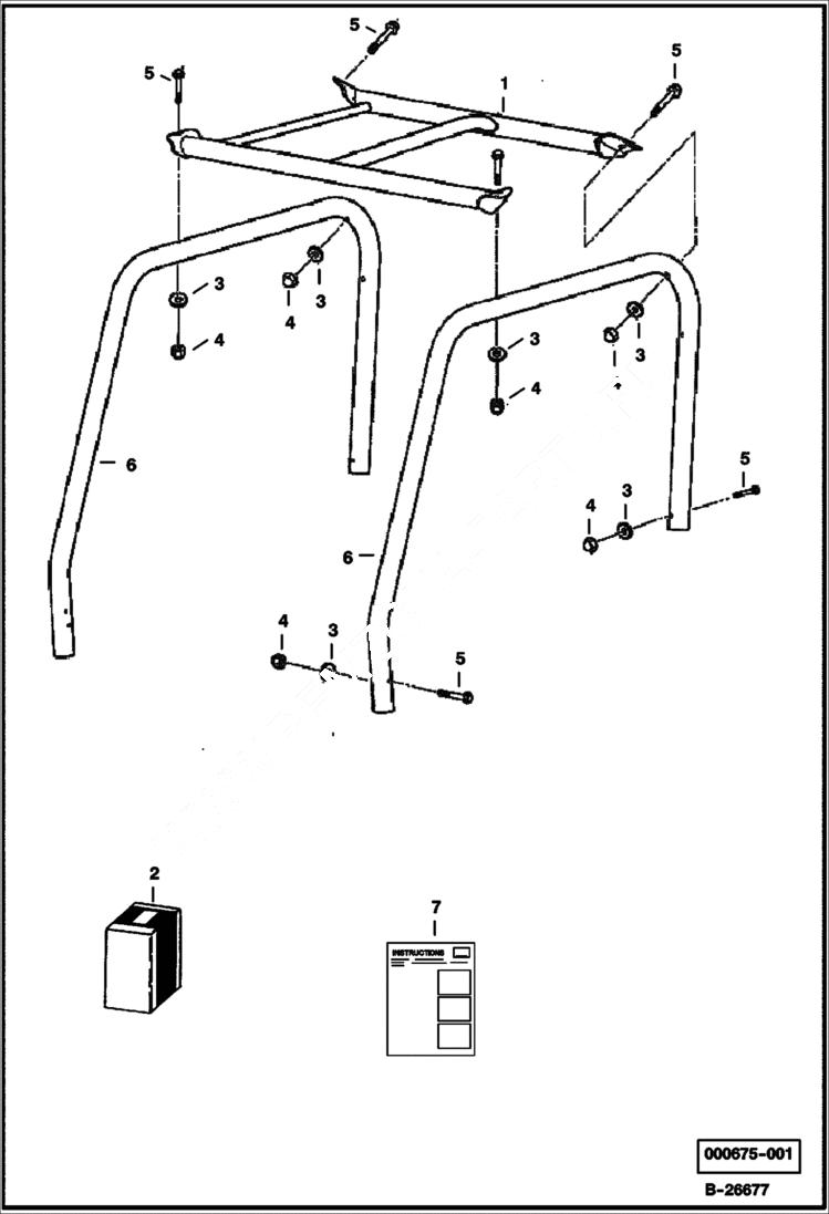 Схема запчастей Bobcat 2200 - ROPS MAIN FRAME