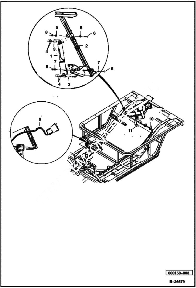 Схема запчастей Bobcat 2200 - ELECTRIC BED LIFT MAIN FRAME