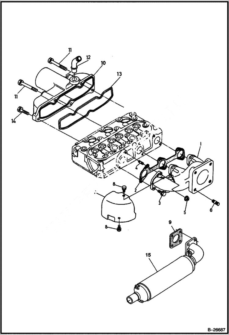 Схема запчастей Bobcat 316 - MANIFOLDS Kubota D722 NA 522811 POWER UNIT