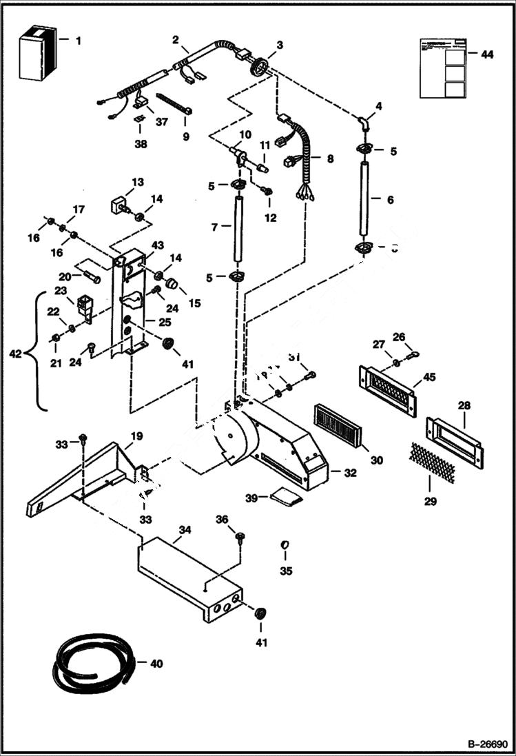 Схема запчастей Bobcat 500s - HEATER KIT (Fresh Air) ACCESSORIES & OPTIONS