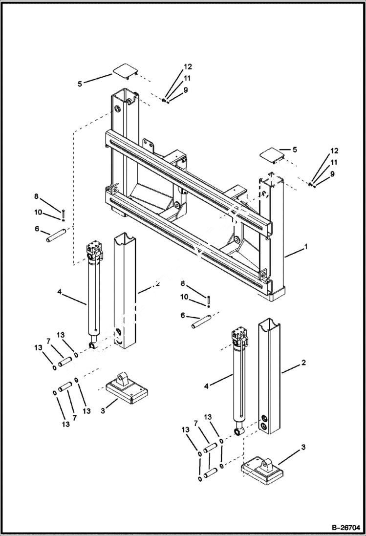 Схема запчастей Bobcat BL470 - STABILIZER Side Shift WORK EQUIPMENT