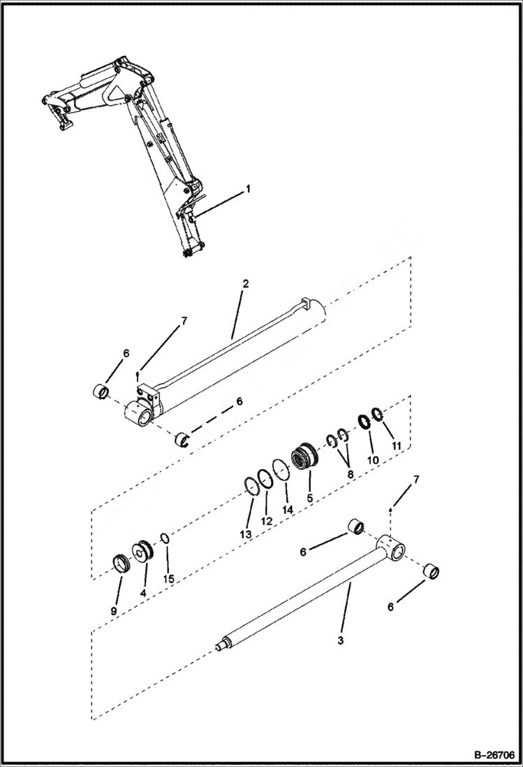 Схема запчастей Bobcat BL470 - BOOM CYLINDER (BL475) 5719 11002 & Below Side Shift HYDRAULIC SYSTEM