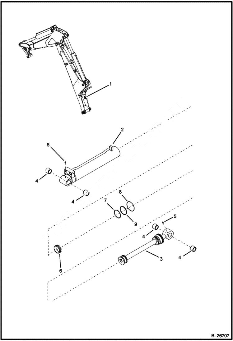 Схема запчастей Bobcat BL475 - BOOM CYLINDER (BL475) 5719 11003 & Aboce Side Shift HYDRAULIC SYSTEM