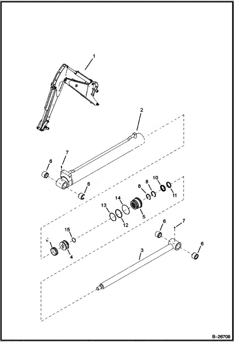 Схема запчастей Bobcat BL475 - ARM CYLINDER (BL475) 5719 11002 & Below Side Shift HYDRAULIC SYSTEM