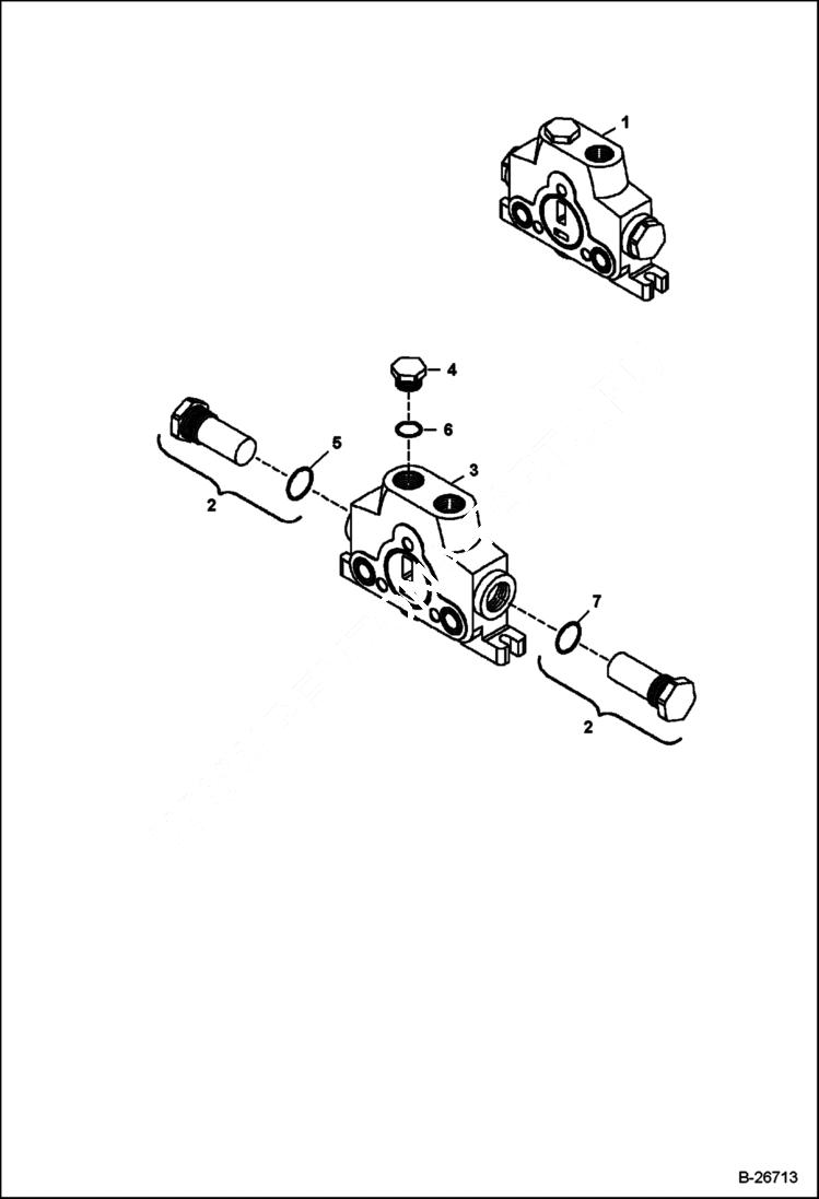 Схема запчастей Bobcat BL370 - HYDRAULIC CIRCUITRY (Inlet Section) HYDRAULIC SYSTEM