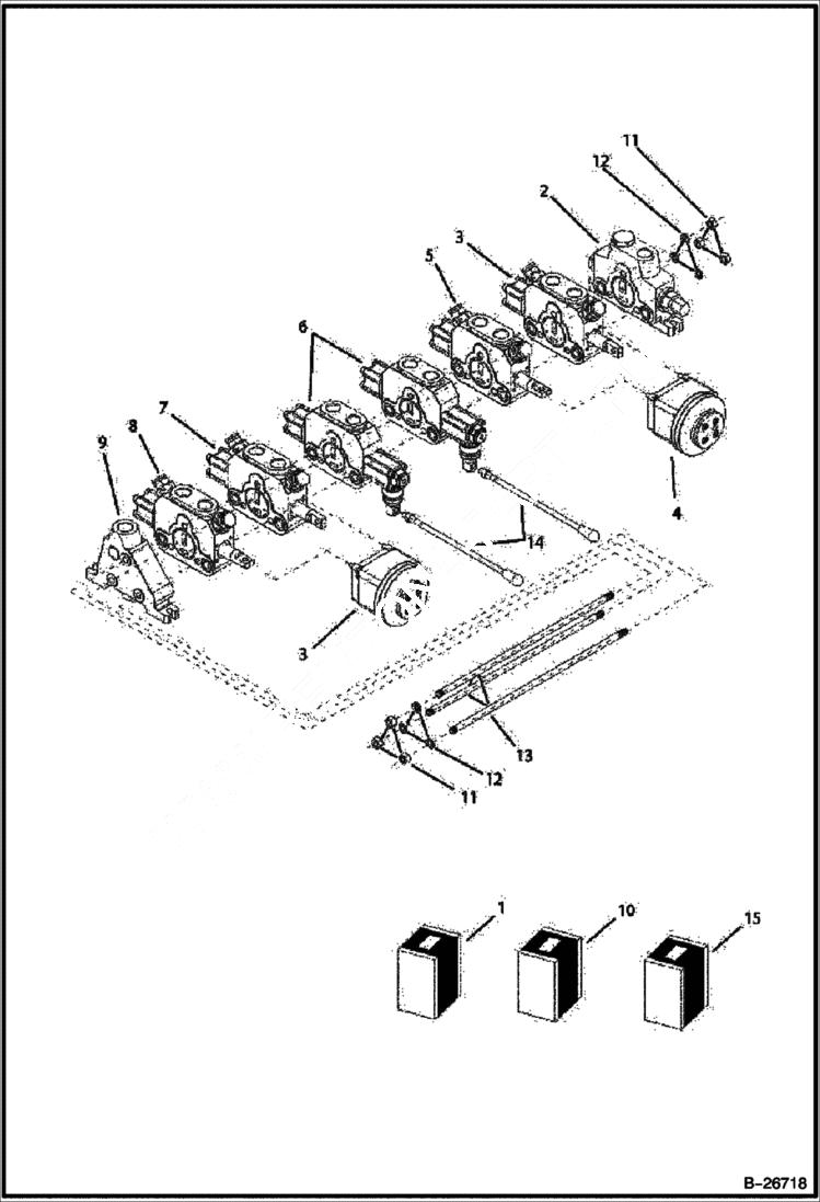 Схема запчастей Bobcat BL370 - HYDRAULIC CIRCUITRY Rear Distributor HYDRAULIC SYSTEM