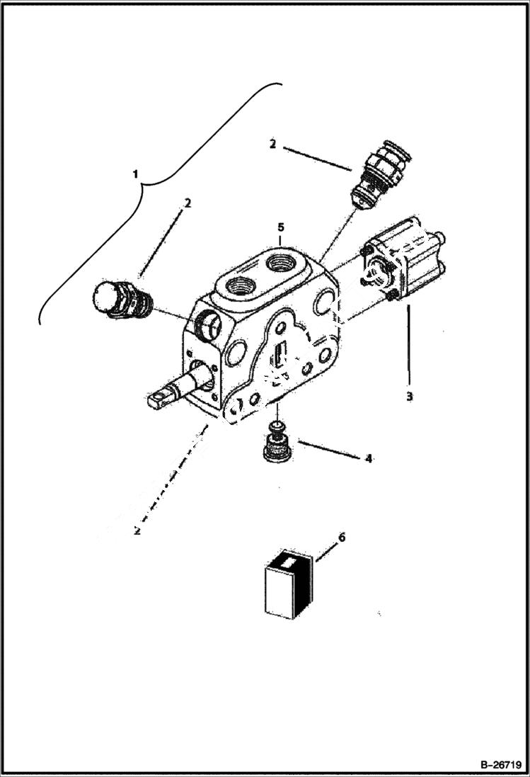 Схема запчастей Bobcat BL370 - HYDRAULIC CIRCUITRY Rear Distributor HYDRAULIC SYSTEM