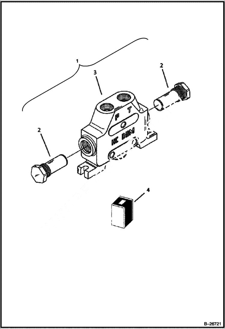 Схема запчастей Bobcat BL370 - HYDRAULIC CIRCUITRY Rear Distributor HYDRAULIC SYSTEM