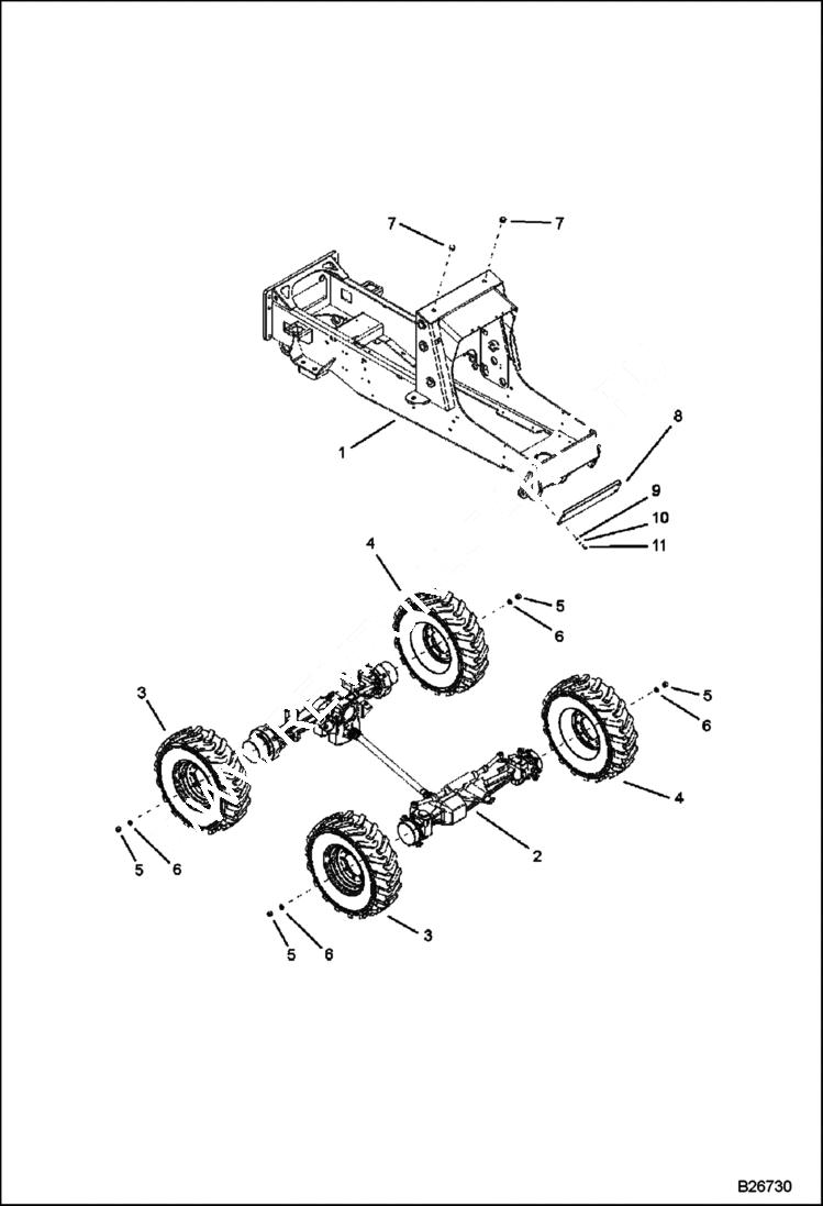 Схема запчастей Bobcat BL570 - MAIN FRAME MAIN FRAME