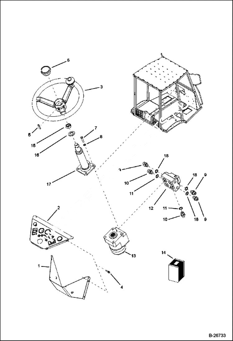 Схема запчастей Bobcat BL570 - CONTROLS Steering CONTROLS