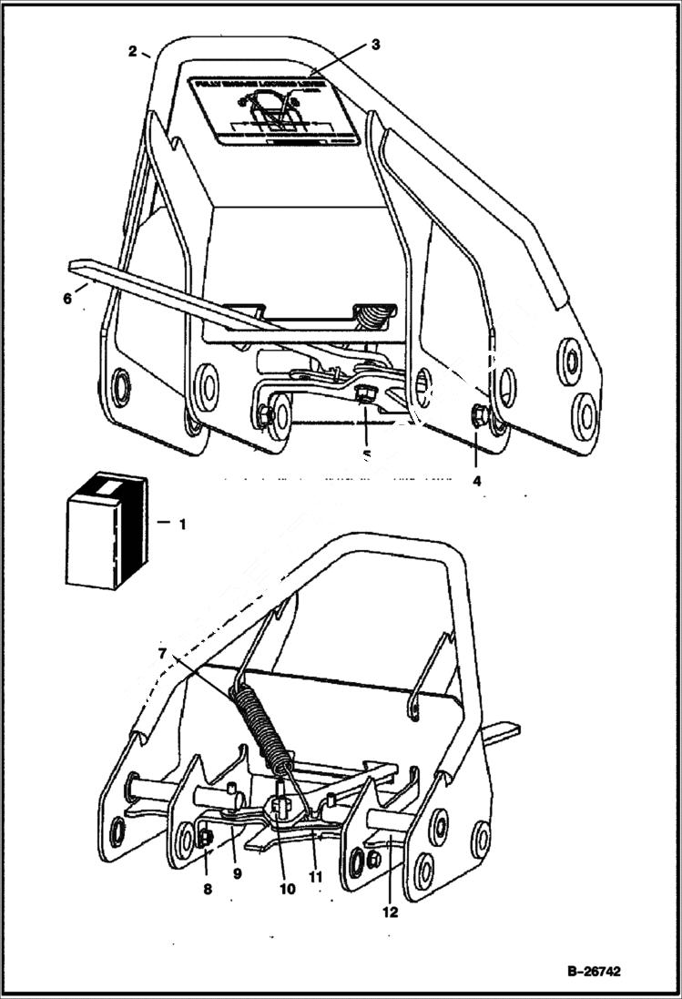 Схема запчастей Bobcat 2300 - INTERFACE ARM ASSEMBLY MAIN FRAME