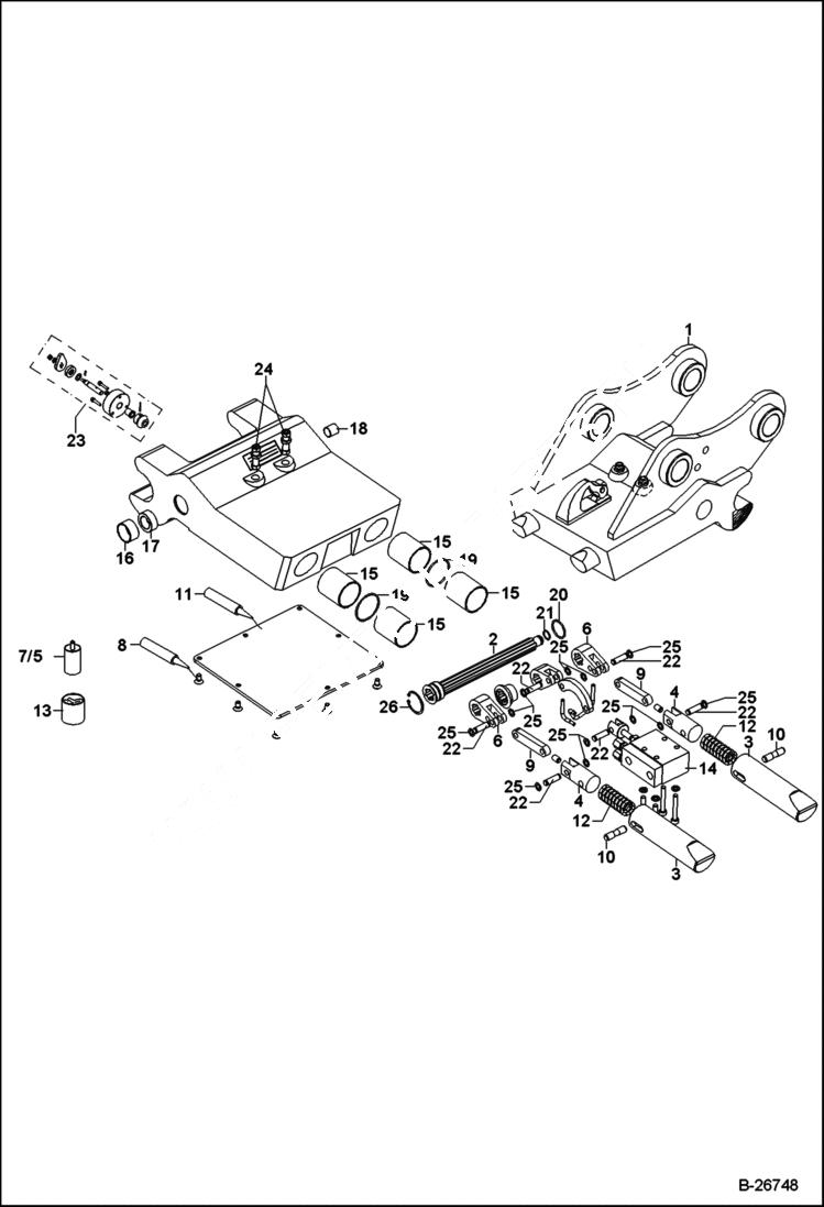 Схема запчастей Bobcat 442 - QUICK MOUNT HITCH Hydraulic HM08 ACCESSORIES & OPTIONS