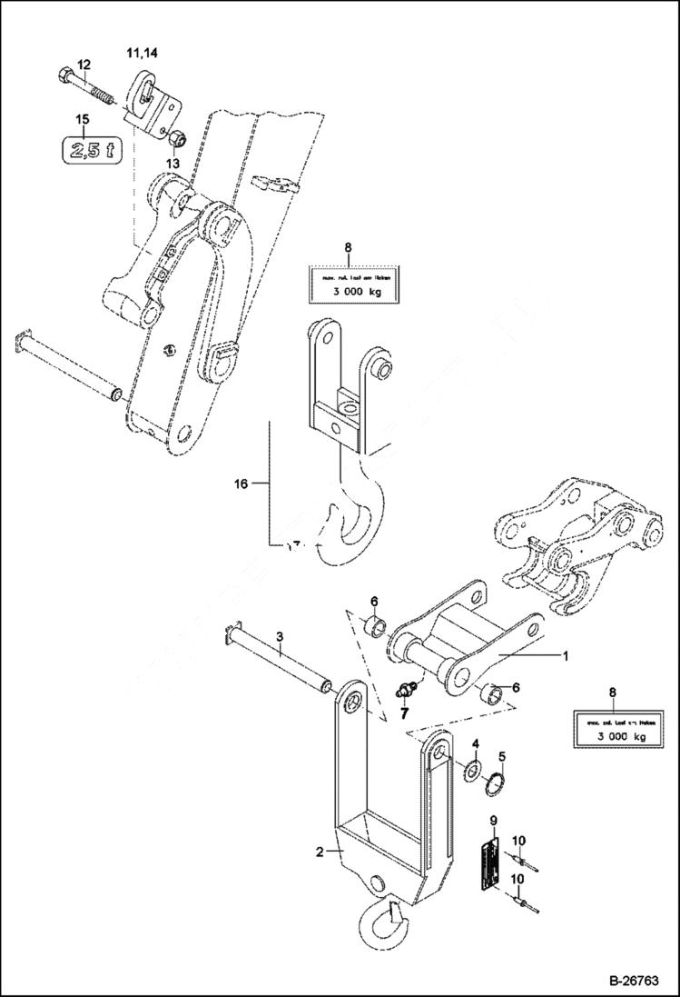 Схема запчастей Bobcat 442 - HOOK ACCESSORIES & OPTIONS