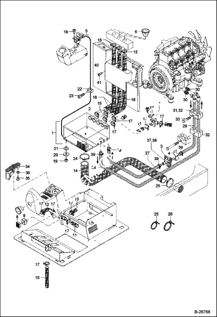 Схема запчастей Bobcat 442 - HEATING 5289 11001 thru 11379 POWER UNIT