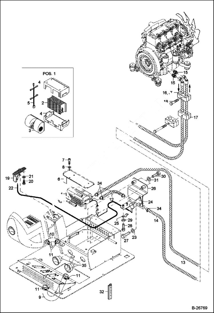 Схема запчастей Bobcat 442 - HEATING 5289 11380 & Above POWER UNIT