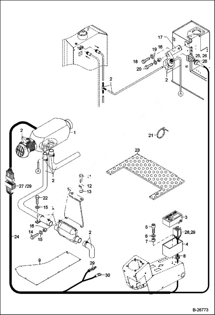 Схема запчастей Bobcat 442 - HEATING INSTALLATION Diesel Opererated MAIN FRAME