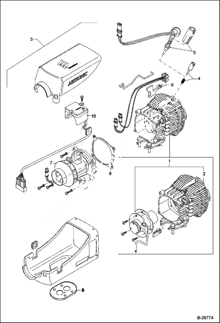 Схема запчастей Bobcat 442 - HEATER Diesel Operated Heating MAIN FRAME