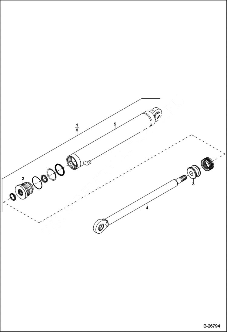 Схема запчастей Bobcat 442 - HYDRAULIC CYLINDER Prong HYDRAULIC SYSTEM