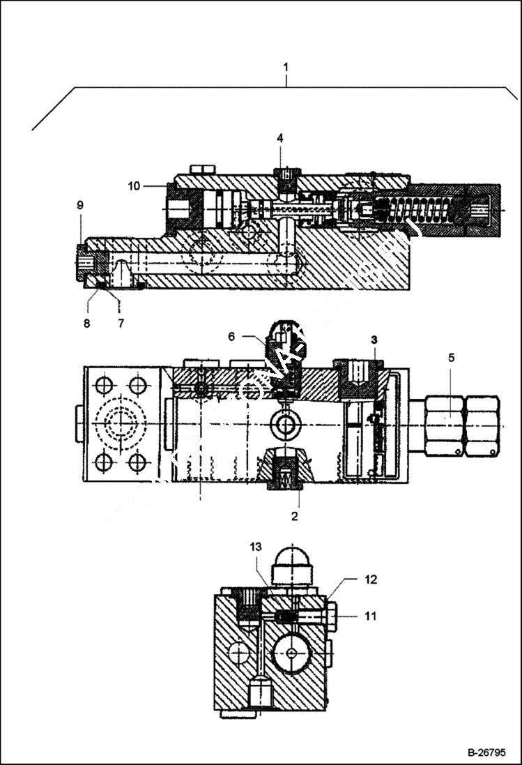 Схема запчастей Bobcat 442 - LOAD CHECK VALVE HYDRAULIC SYSTEM