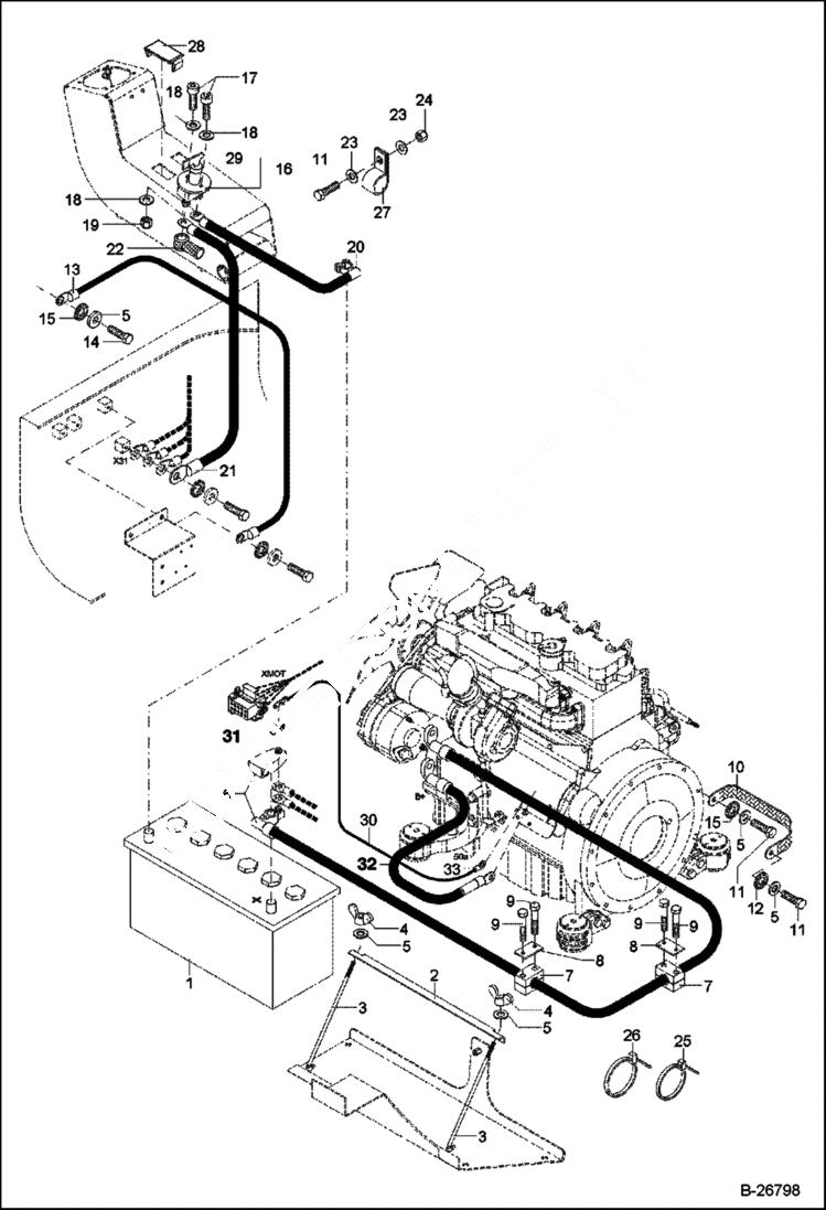 Схема запчастей Bobcat 442 - ELECTRIC INSTALLATION Uppercarriage 5289 11344 & Above ELECTRICAL SYSTEM